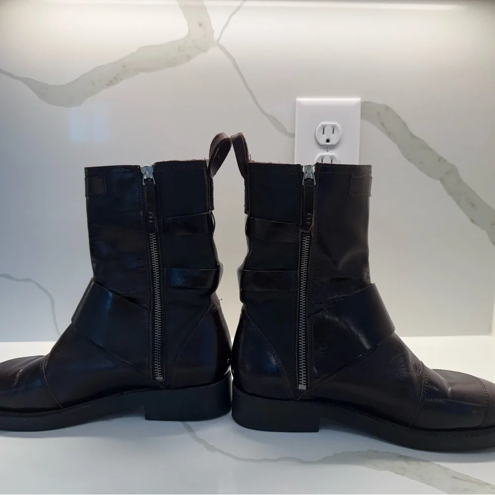 We The Free Dark Brown Buckle Combat Boots - Picture 8 of 11